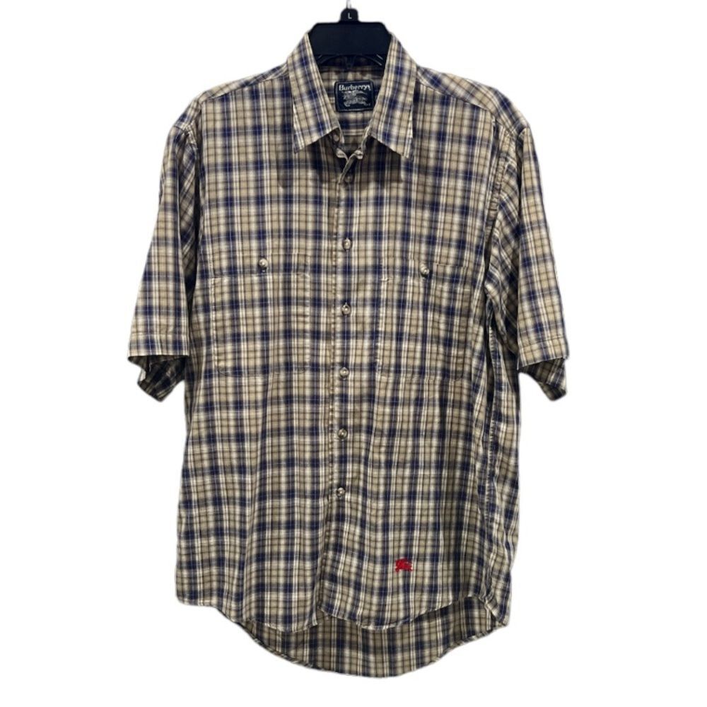 Vintage Burberry's Men's Short Sleeve Button Down Shirt